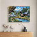Miniatyrbilde 2 av 5: Full Round Diamond River Landscape Diamond Painting Kit, 5D DIY D