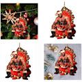 Miniatyrbild 2 av 5: 2PCS Julgransprydnad Rolig Träprydnad 2022 Jul Hol