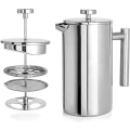 Miniatyrbillede 1 af 5: Fransk presse, 1 liter (8 kopper), dobbeltlags 304 rustfrit stål