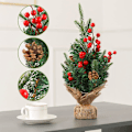 Miniatyrbild 4 av 5: Miniatyr julgran för bordsskiva, liten snöflockad julgran,