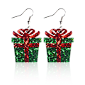 Miniatyrbild 1 av 5: PU-läder glitterörhängen, julklappsask, glitterörhänge