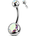 Miniatyrbillede 1 af 2: 14G Navlepiercing, G23 Massiv Titanium Navlepiercing, In