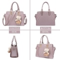 Miniatyrbilde 2 av 8: 4 stk. Damer Mote Håndvesker Tote Vesker Skulderveske Topphåndtak Satchel Pursesett - Svart