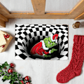 Miniatyrbillede 5 af 5: Illusion Dørmåtte, Skridsikker Dørmåtte Juledekoration, 3D Visu