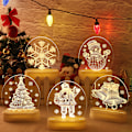 Miniatyrbillede 4 af 5: Julevindueslys Dekorationer, Juledekoration, Jule-Sengebord Natlys Festlig Soveværelse Dekoration - Juletræ