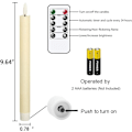 Pikkukuva 5 / 5: Flickering Flameless Ivory Taper Candles with 10 Key Remote beige