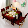 Miniatyrbilde 1 av 4: Juleborddekke og stolsekk - Juledekorasjon Elastisk endelstolsdekke absorberende duk Tablecloth 140*210cm