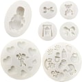 Miniatyrbillede 1 af 5: 7 stk. Fondant Silikon Slikforme, 3D Sovende Baby Sukkerhåndværk