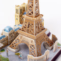 Miniatyrbillede 4 af 5: Stereoskopisk puslespil bylandskab puslespil samlet bygningsmodel (V