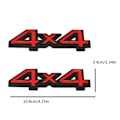 Miniatyrbillede 3 af 5: 2 stk. Metal Sort Rød 4WD 4x4 Bil Bagagerum Bagklap Emblem Mærke