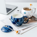 Miniatyrbillede 2 af 6: Søde Astronaut Kopper med Låg, Nyhed Keramisk Kaffe Kop, Mornin
