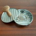 Miniatyrbillede 3 af 5: Tryk hamburger rustfrit stål brødform tryk rund tryk bre