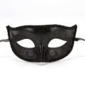 Miniatyrbillede 4 af 5: 2 stk. Venetiansk Masquerade Prom Fest Sort Diamant Halv Ansigt Meta