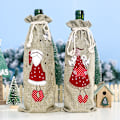 Miniatyrbillede 1 af 5: 2 stk. Julehør broderet dekorativ engel juleflaskesæt kreativ buket mund Champagne vinsæt 33*13cm