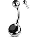 Miniatyrbillede 1 af 2: 14G Navlepiercing, G23 Massiv Titanium Navlepiercing, In