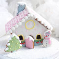 Miniatyrbilde 3 av 5: 8 stk jule snømann hus kutteform flip sukker leire kake D