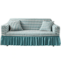Miniatyrbillede 1 af 5: Nemt monteret sofaovertræk Universal Høj Stræk Holdbar Møbelbeskytter med Skørt (To-farvet blå), 2-4 Sæder 140-185cm