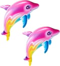Pink Rainbow Color Oppustelige Delfin Pool Legetøj (2 Sæt) Strand P