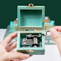 Miniatyrbild 5 av 6: Presentförpackad trä handvev mini musikbox med söt katt Gray