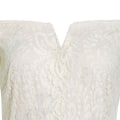 Miniatyrbillede 2 af 5: Elegant rundhalset kjole med blondeprint til kvinder - Bourgogne XL