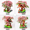 Miniatyrbillede 3 af 6: Mini Bonsai Kirsebærblomst Træ Byggeklodser Sæt, Sakura Bota