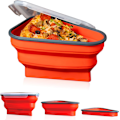 Miniatyrbillede 1 af 5: Genanvendelig pizzabox med 5 mikrobølgeegnede serveringsbakker