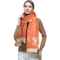 Miniatyrbillede 2 af 5: Orange tørklæder til kvinder Pashmina Silky Shawl Wrap til aften D