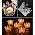 Miniatyrbilde 2 av 5: Lysestake Sett med 6 Krone Glass Lysestaker for Bryllup,