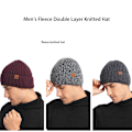 Miniatyrbillede 2 af 4: Mænds Beanie Hatte, Vinterhatte til Mænd Kvinder Varmt Termisk Fleeceforet, Tyk Strikket Mode Hætte til Fyre - Khaki