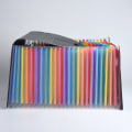 Miniatyrbillede 3 af 5: 24 Gitter Regnbue Organ Taske A4 Papir Filmappe Udvidelig Opbevaring