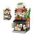 Miniatyrbillede 1 af 5: Japanske Gadebutikker Mursten, Mini DIY Byggeklodser Model Konstruktionslegetøj (Matcha Shop)