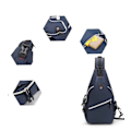 Miniatyrbild 3 av 5: Sling Ryggsäck, Multifunktionell Crossbody Axelväska Resa Vandring Dagryggsäck (Röd)