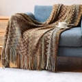 Miniatyrbillede 3 af 8: Varmt, blødt og behageligt boheme-sofatæppe med kvast Blue 130*200CM