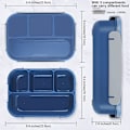 Miniatyrbillede 2 af 5: 4-Kammer Bento-Stil Børnemadkasse - Ideelle Portionsstørrelser til Aldre 3 til 7 - BPA-Fri, Opvaskemaskine-Sikker, Fødevaresikker Materialer (Blå)