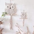 Miniatyrbillede 4 af 5: 2 stk. Ugle Macrame Vægophæng Gobelin Kunst Dekoration Håndlavet Vævet