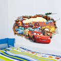 Miniatyrbild 3 av 5: 3D väggmålning bilar bakgrund väggdekaler, kan ta bort väggdekal