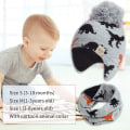 Miniatyrbilde 3 av 7: Vinterlue for babygutter og jenter, varm strikkelue med hette