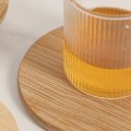 Pikkukuva 2 / 5: 2 bambualustaa - pyöreät lasinaluset - lasinaluset - 10 cm