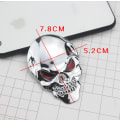 Miniatyrbillede 2 af 3: 2x 3D Stort Sølvfarvet Metal Kranie Skelet Ond Ben Bil Emblem Badge