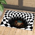 Miniatyrbild 3 av 5: Halloween dörrmatta 3D matta geometrisk illusion rektangulär clown