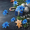 Miniatyrbild 4 av 6: 24 st glitter julstjärna julgransprydnad jul F