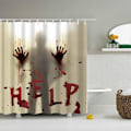 Miniatyrbillede 3 af 5: 71 tommer x 71 tommer Halloween bruseforhængsfor