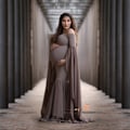 Miniatyrbillede 1 af 5: Maternity Chiffon Havfrue Kjole Off Shoulder Drop Ærmer Tilpasset