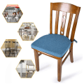 Miniatyrbillede 6 af 6: Indendørs Stolepude til Spiseborde, Blød og Behagelig Teksturerede Memory Foam Køkkenstolspuder med Bånd og Skridsikker Bagside 45*42CM - Curry