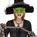 Miniatyrbild 3 av 5: Gammal kvinna häxmask häxa vuxen skräck demon huvudbonad mask hall