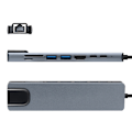 Miniatyrbillede 3 af 5: Type-C udvidelsesdock hub 8 i 1 hub multifunktionel bærbar exten