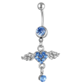 Miniatyrbilde 4 av 5: 4 piercing smykker med diamant engelvinger, navlepiercing, umbi