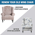 Miniatyrbild 4 av 7: Wingback-fåtöljöverdrag Stretch Spandex Wingback-fåtöljöverdrag Soffa