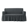 Miniatyrbillede 1 af 5: Nemt monteret sofaovertræk Universal Høj Stræk Holdbar Møbelbeskytter med Skørt (Mørkegrå), 2-4 Sæder 140-185cm