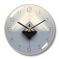 Miniatyrbild 1 av 4: 12 tums väggklocka, Art Deco väggklocka, Tyst modern metallväggklocka utan tickande, lämplig för vardagsrum, sovrum, kontor, arbetsrum Gold edge